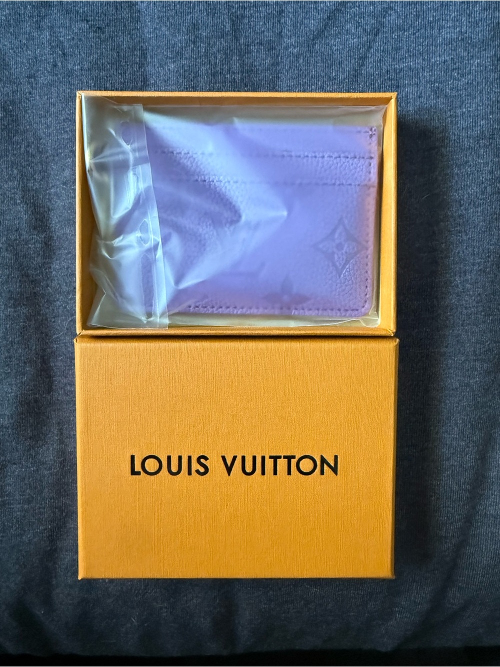 L.V. Lilac Leather Card & Key Holder